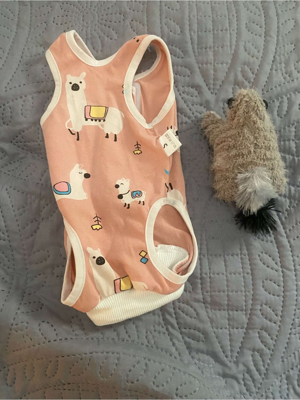 Small kitty Pink Llama Print Sleeveless shirt